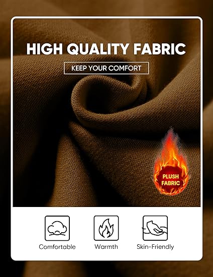 Men’s Oversized Hoodie Sweatshirt — Casual Pullover with Kangaroo Pocket, Adjustable Hood & Long Sleeves, Thick Warm Fleece for Autumn & Winter (Brown-Yellow)